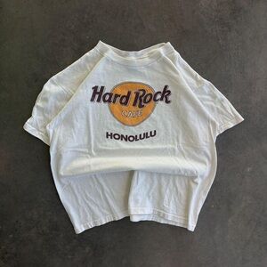 Hard Rock Cafe Kids White T-Shirt with Gold & Burgundy Logo